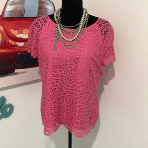 Pink Lace J. Crew top sz 12
